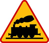 Znak A-10 Przejazd kolejowy bez zapór.