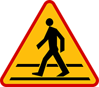 Znak A-16 Przejście dla pieszych.