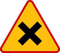 znak A-5 Skrzyżowanie dróg.