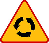 Znak A-8 Skrzyżowanie o ruchu okrężnym.