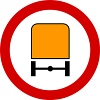 Znak B-13a Zakaz wjazdu pojazdów z towarami niebezpiecznymi.