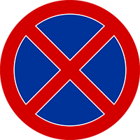 Znak B-36 Zakaz zatrzymywania się.