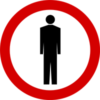 znak Zakaz ruchu pieszych. B-41