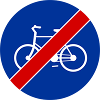 Znak C-13a Koniec drogi dla rowerów.