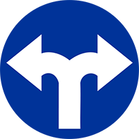 Znak C-8 Nakaz skrętu w lewo lub w prawo.