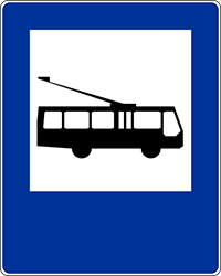 znak Przystanek trolejbusowy. D-16