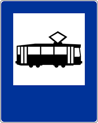 znak Przystanek tramwajowy. D-17