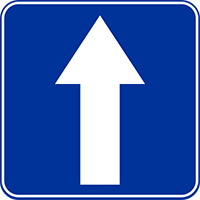 znak D-3 Droga jednokierunkowa.