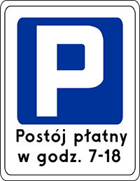 znak Strefa parkowania. D-44