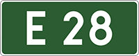 Znak E-16 Numer szlaku międzynarodowego.