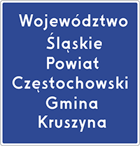 znak F-3 Granica obszaru administracyjnego - na granicy województwa.