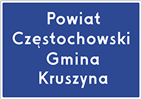 znak Granica obszaru administracyjnego - na granicy powiatu. F-3a