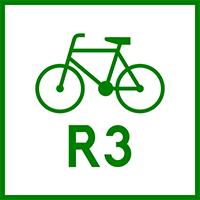 znak R-2 Szlak rowerowy międzynarodowy.