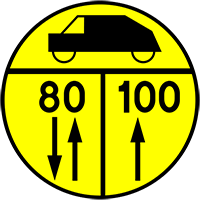 znak W-4 Klasa obciążenia mostu o ruchu dwukierunkowym dla pojazdów kołowych.